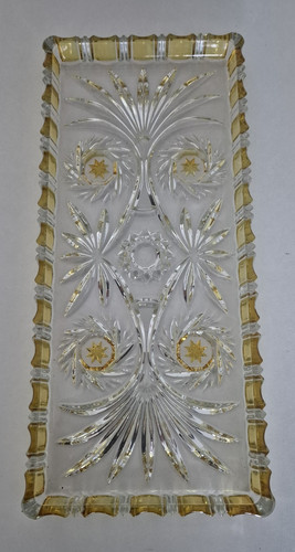Vintage stollenplatte aus glas - aus,