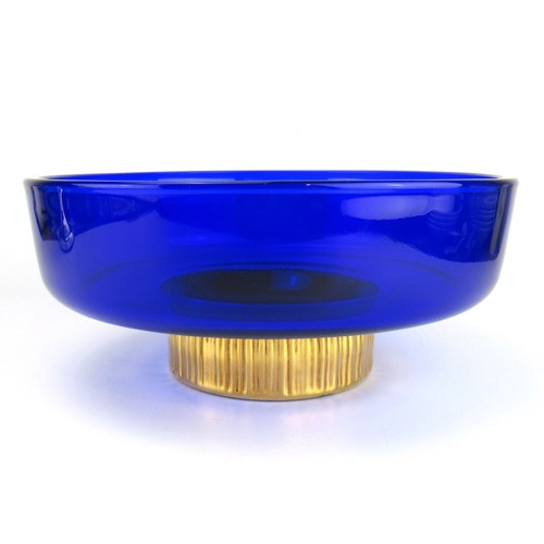 Walther glas schale blau - glas, blau/gold